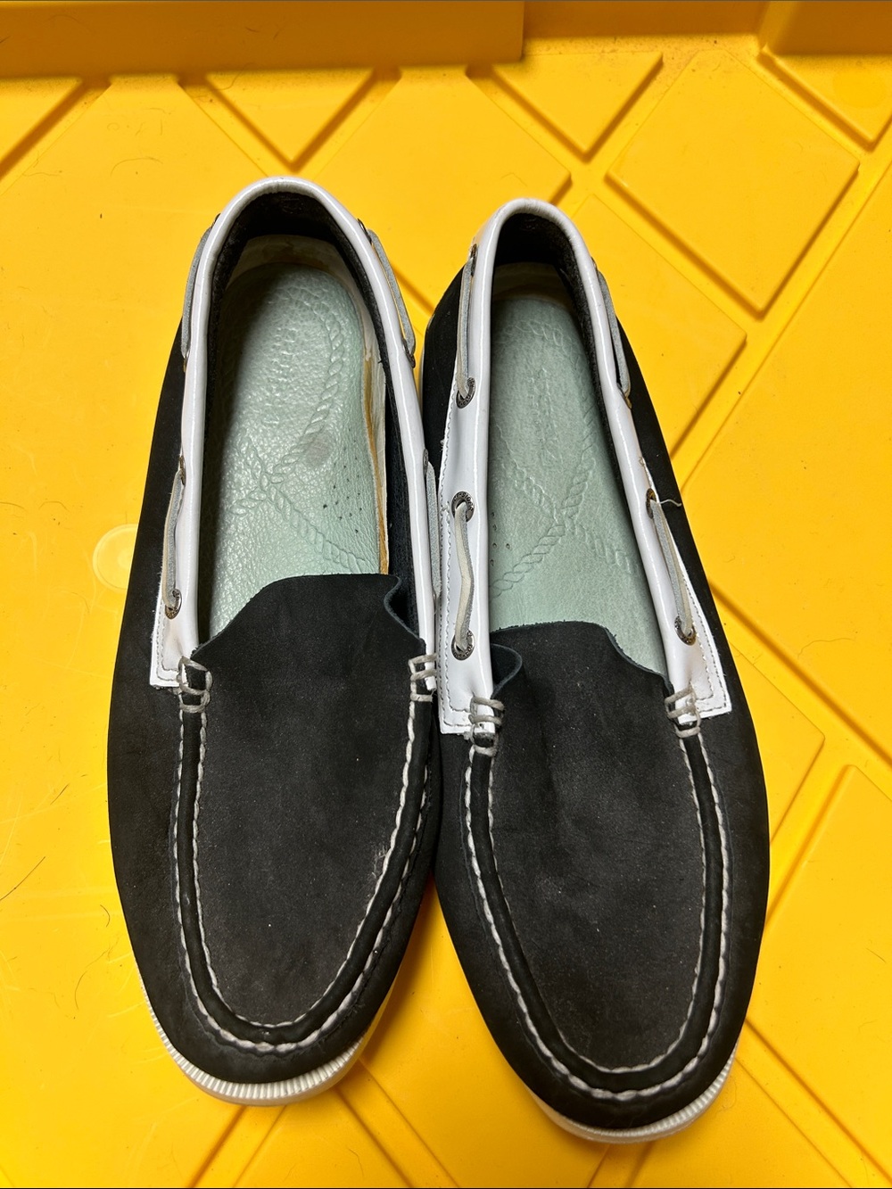 Sperry Black and White Women's Slip-On Loafers